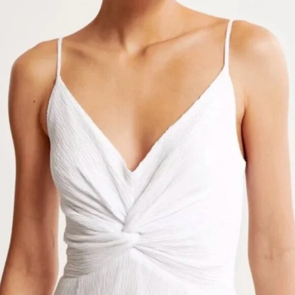 Abercrombie & Fitch: Women's Crinkle Textured Twist-Front Mini Dress - Picture 2 of 4